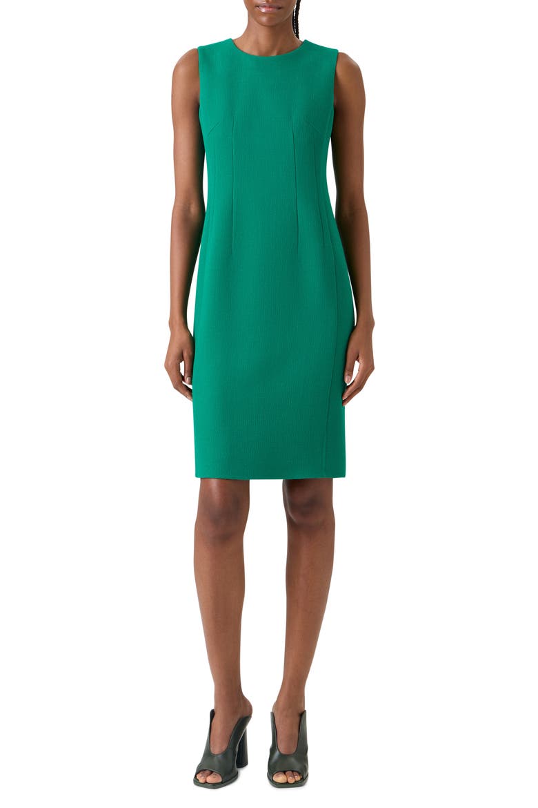 Sleeveless Virgin Wool Sheath Dress, Main, color, TOURMALINE
