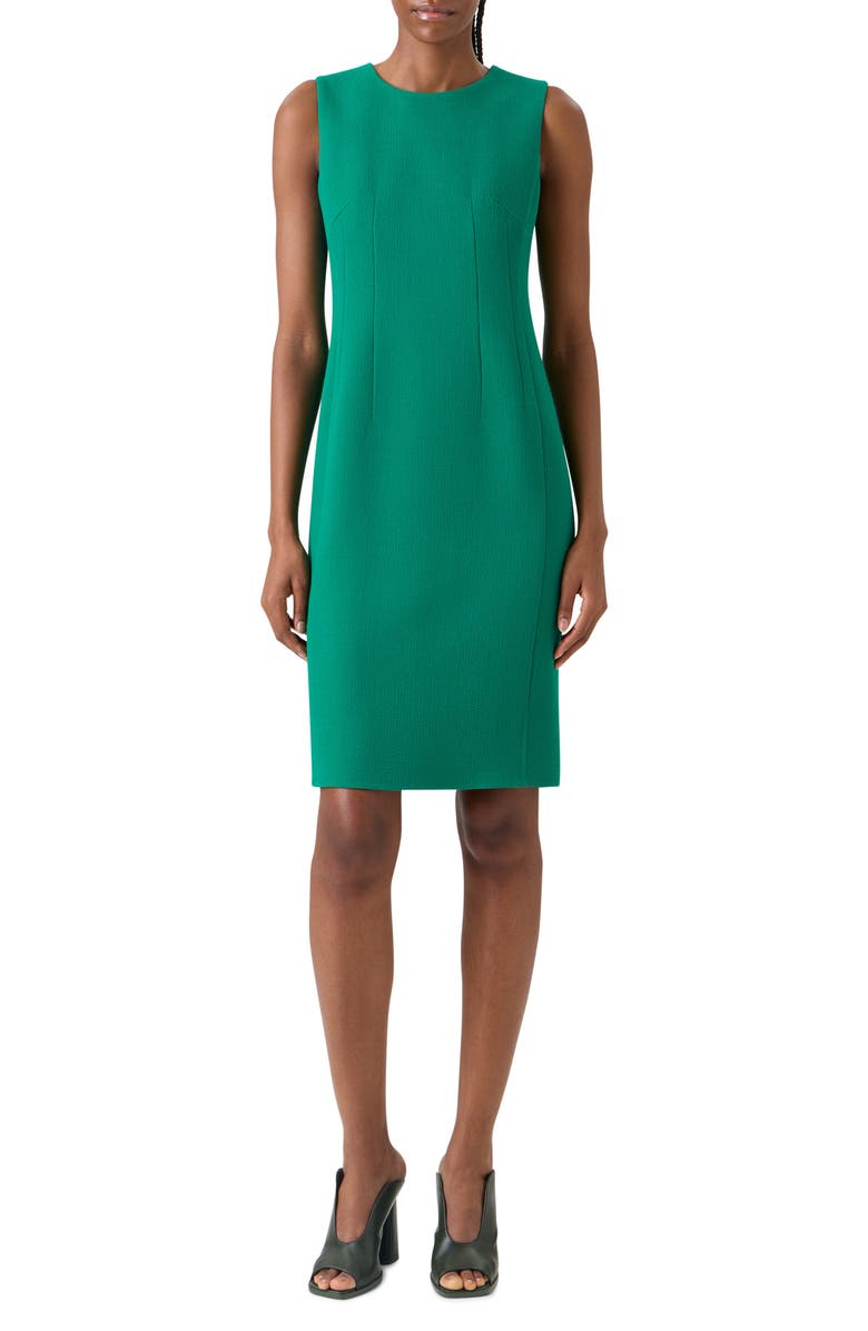 Akris Sleeveless Virgin Wool Sheath Dress, Main, color, Tourmaline