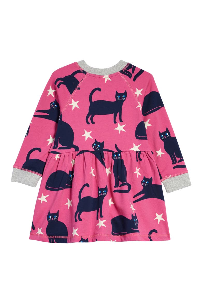 Kids' Jersey Sweatshirt Dress, Alternate, color, TICKLED PINK CATS
