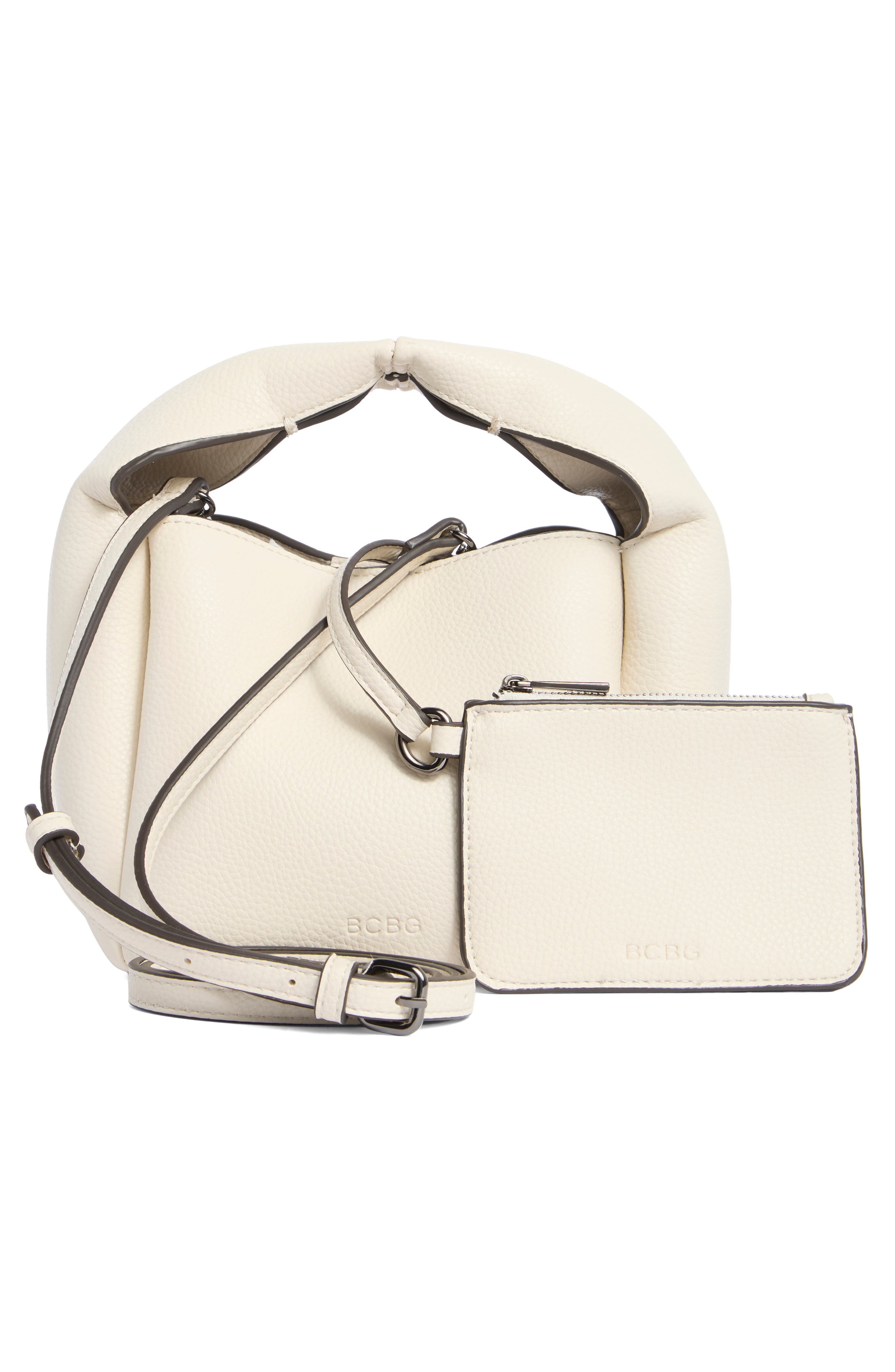 Petite Top Handle Bag with Pouch, Alternate, color, ALMOND
