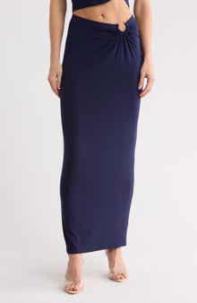 Ruched Jersey Maxi Skirt