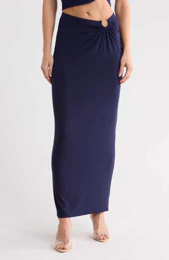 Ruched Jersey Maxi Skirt