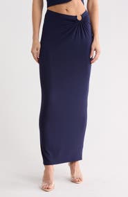 Good American Ruched Jersey Maxi Skirt
