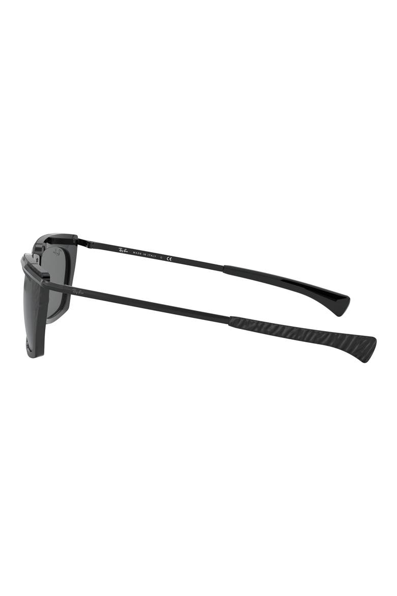 56mm Flattop Sunglasses, Alternate, color, BLACK