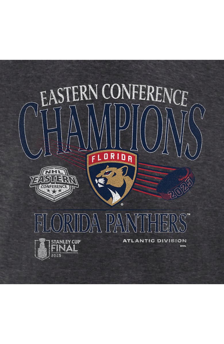 FANATICS Men's Fanatics  Heather Charcoal Florida Panthers 2025 Eastern Conference Champions Old School Tri-Blend T-Shirt, Alternate, color, 