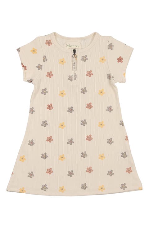 Floral Ribbed Dress (Toddler & Little Kid)