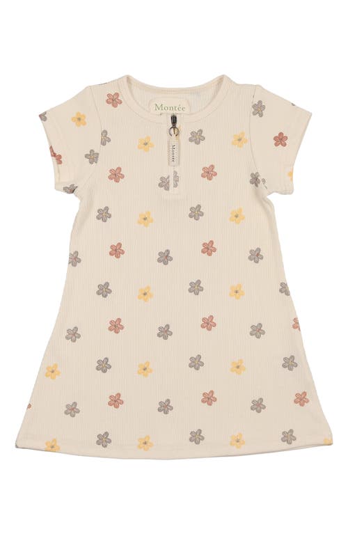 Maniere Manière Floral Ribbed Dress In Gray