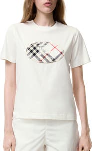 Burberry Check Knight Stamp Cotton T-shirt