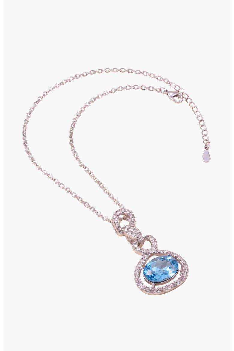 Crystal Snake Orb Pendant Necklace, Alternate, color, Sapphire