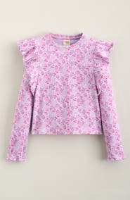 Tucker + Tate Kids' Ruffle Sleeve Rib Top