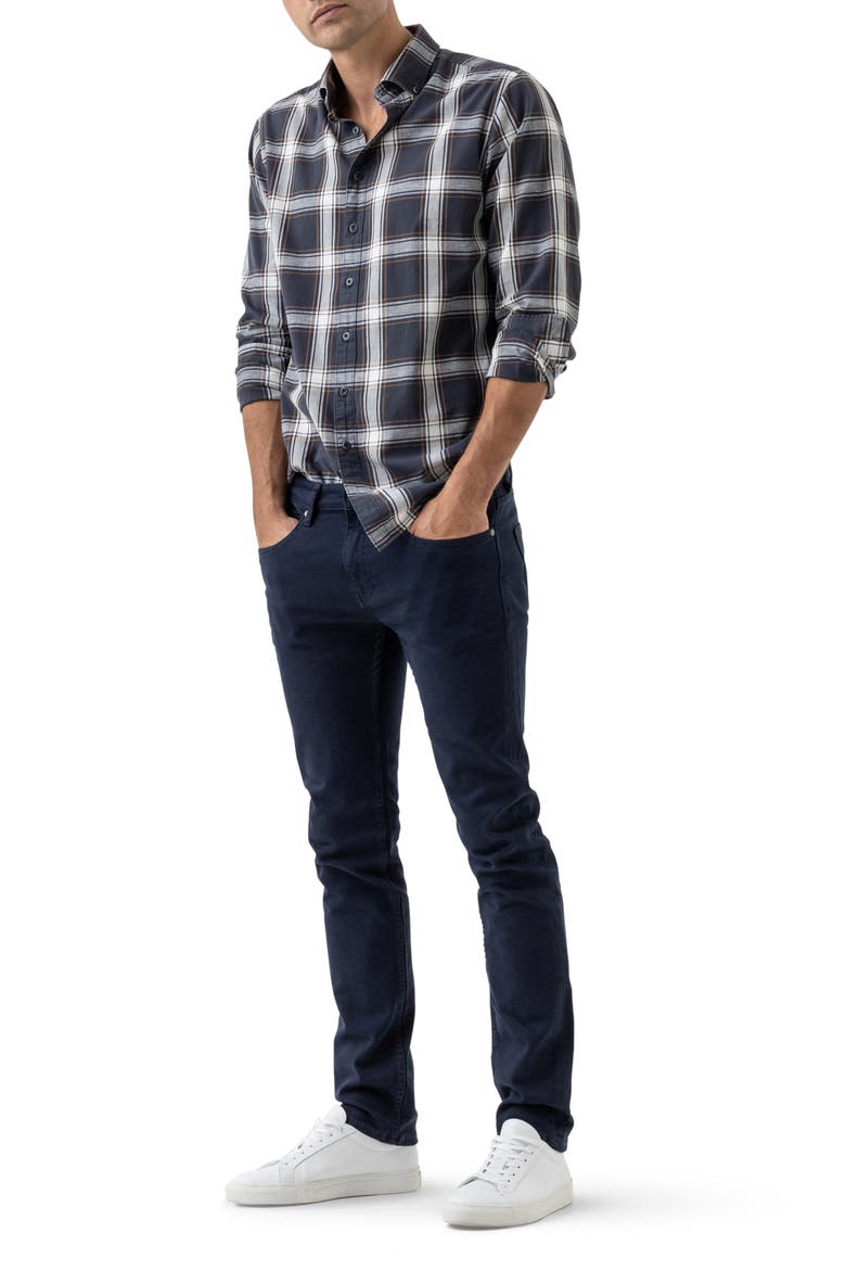 Glenene Plaid Button-Down Shirt, Alternate, color, MIDNIGHT