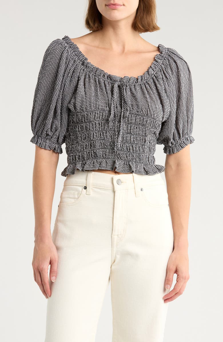 NSR Smocked Bubble Sleeve Top, Main, color, 