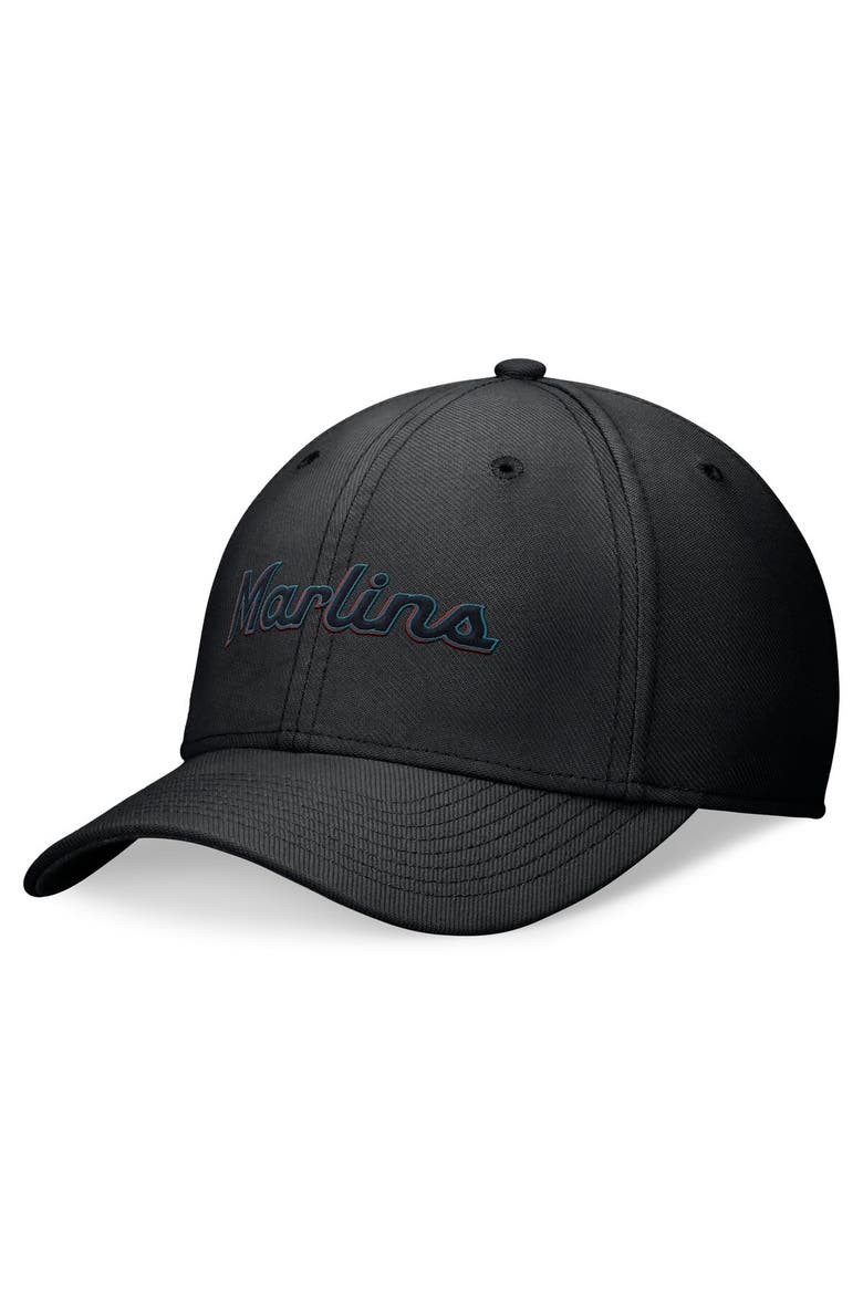 Men's Nike Black Miami Marlins Evergreen Performance Flex Hat, Main, color, Black