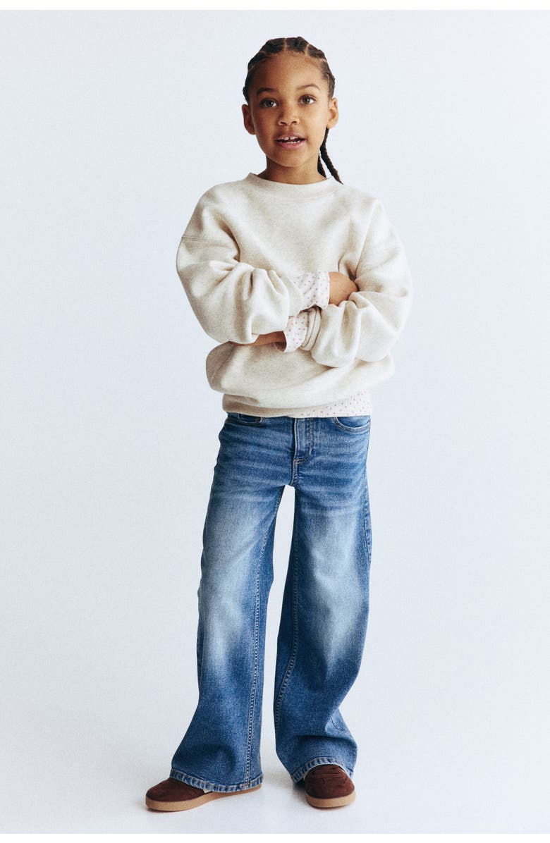 H&M Superstretch Wide Leg Jeans, Alternate, color, Washed Denim Blue