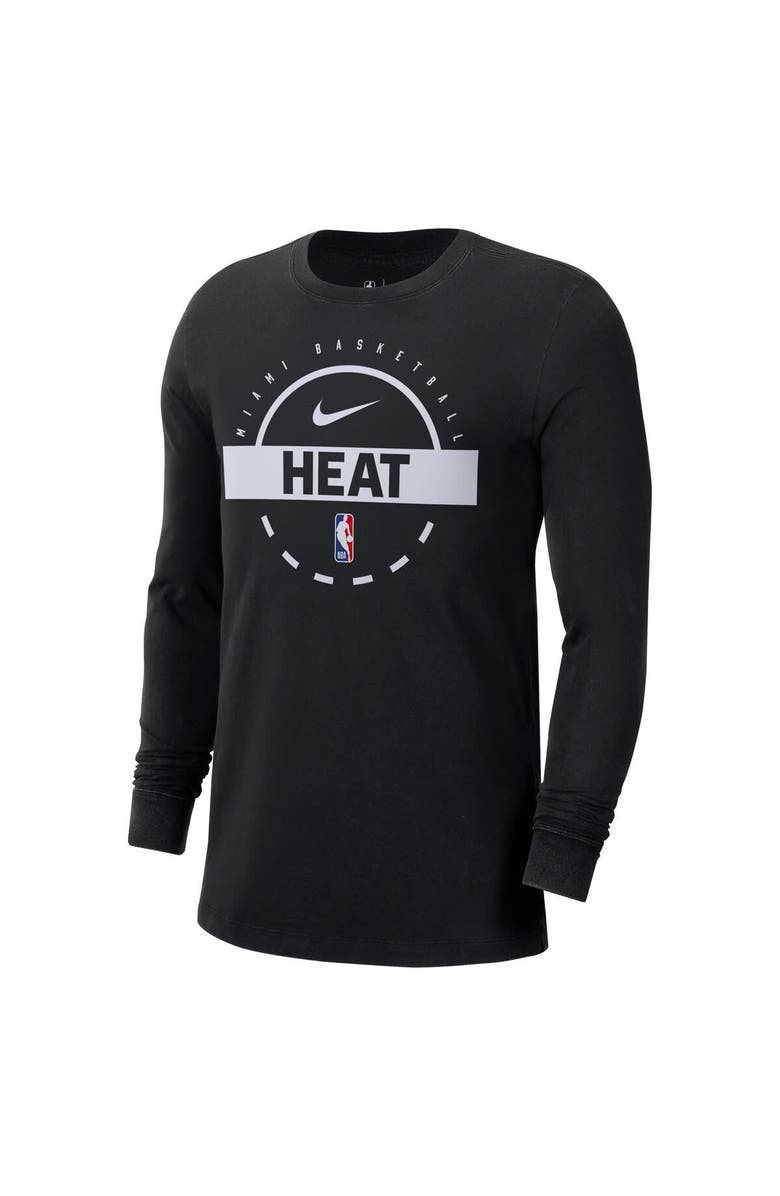 Nike Men's Nike  Black Miami Heat Authentic Long Sleeve Practice T-Shirt, Alternate, color, Black