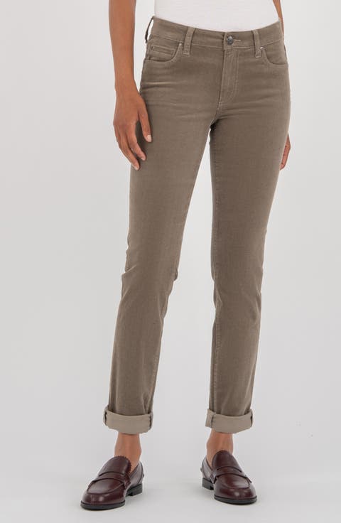 Catherine Stretch Cotton Corduroy Boyfriend Pants (Regular & Petite)