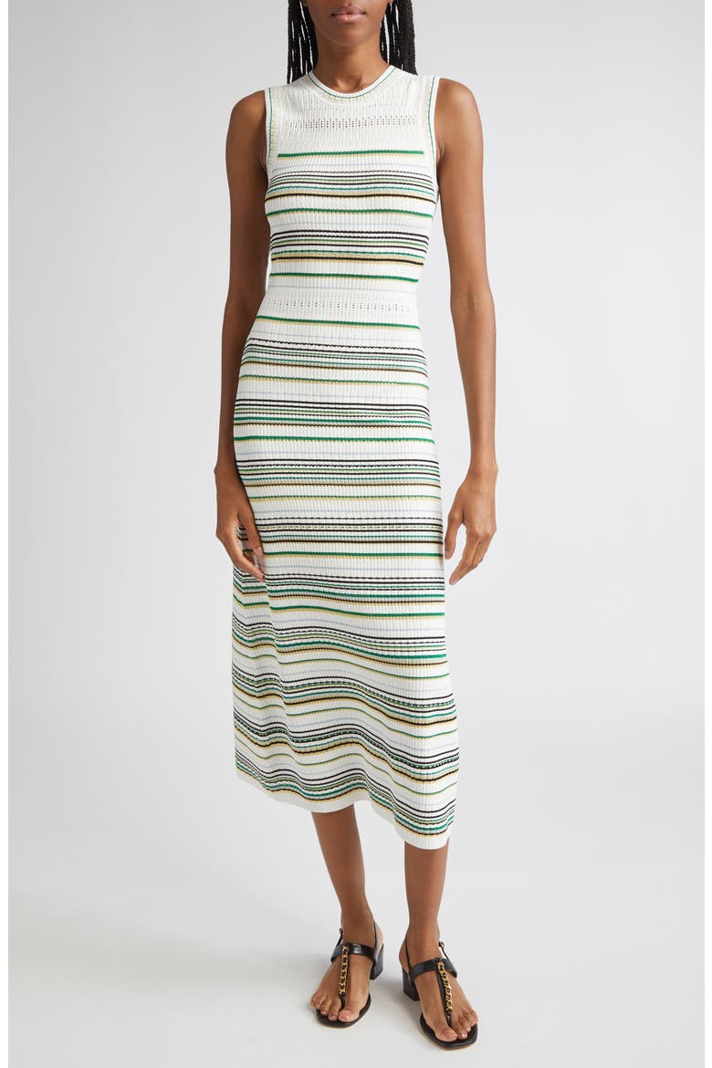 Dawn Sleeveless Knit Dress, Main, color, OFF WHITE MULTI