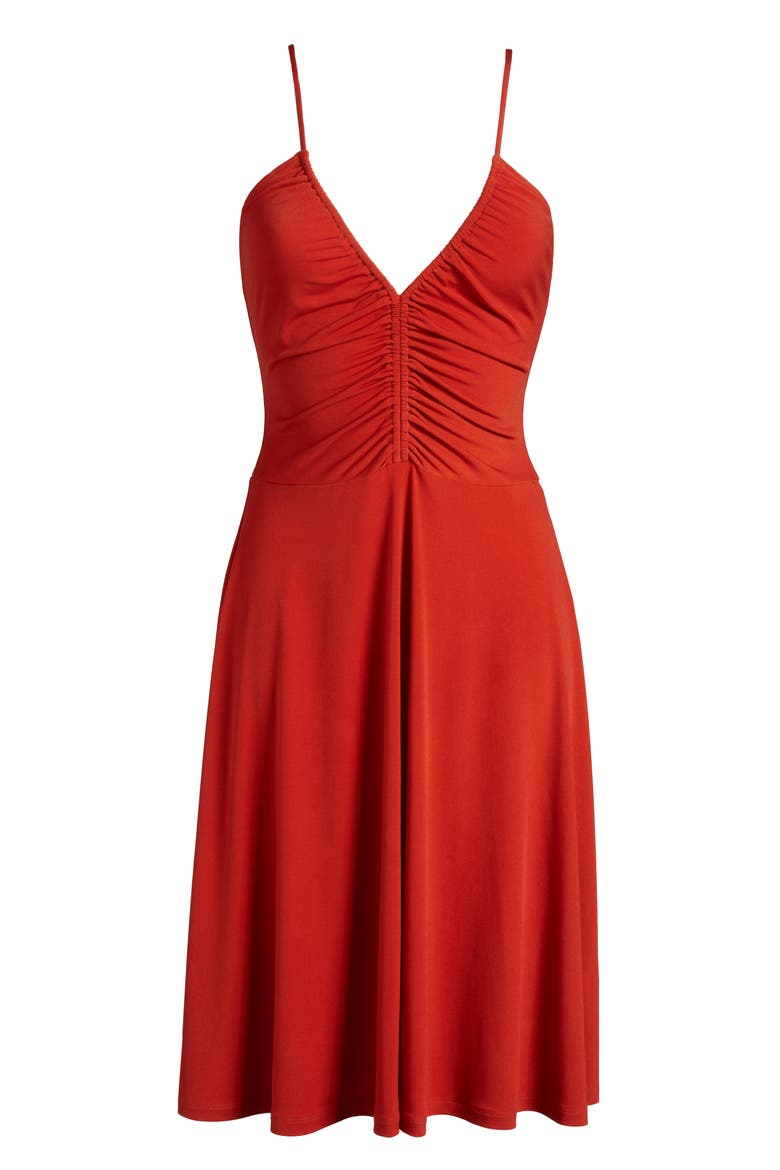 Cinch Front Dress, Alternate, color, RED PERSIMMON