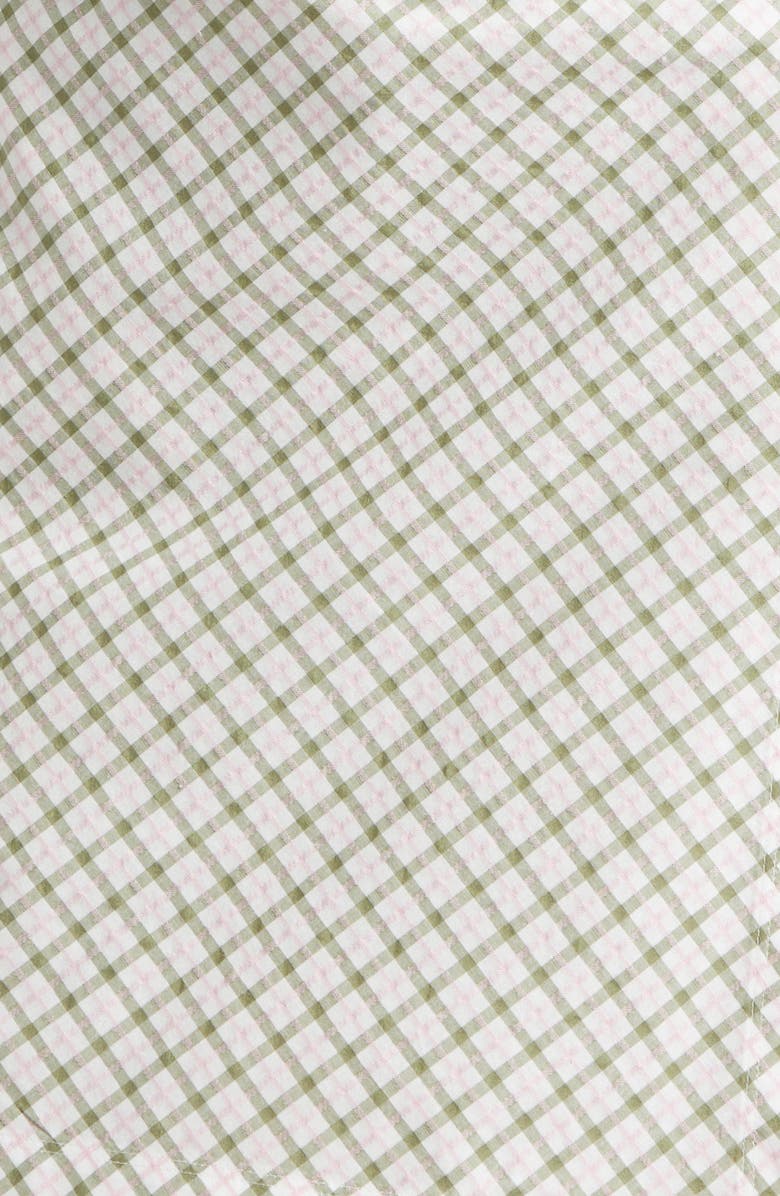 Derek Lam 10 Crosby Delaney Plaid Cotton Blend Mini Wrap Dress, Alternate, color, Army Green Plaid