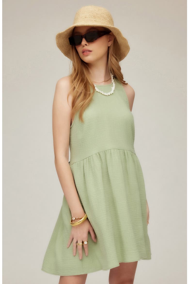 Cianni Tie Neck Dress, Alternate, color, SAGE