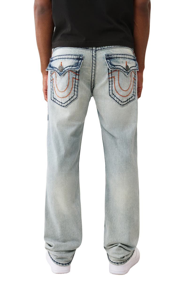 True Religion Ricky Super T Flap Straight Leg Jeans, Alternate, color, Light Wash