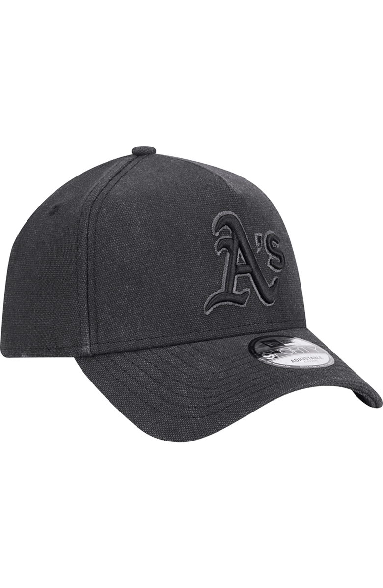 New Era Men's New Era Charcoal Athletics Logo Essentials 9FORTY A-Frame Adjustable Hat, Alternate, color, 