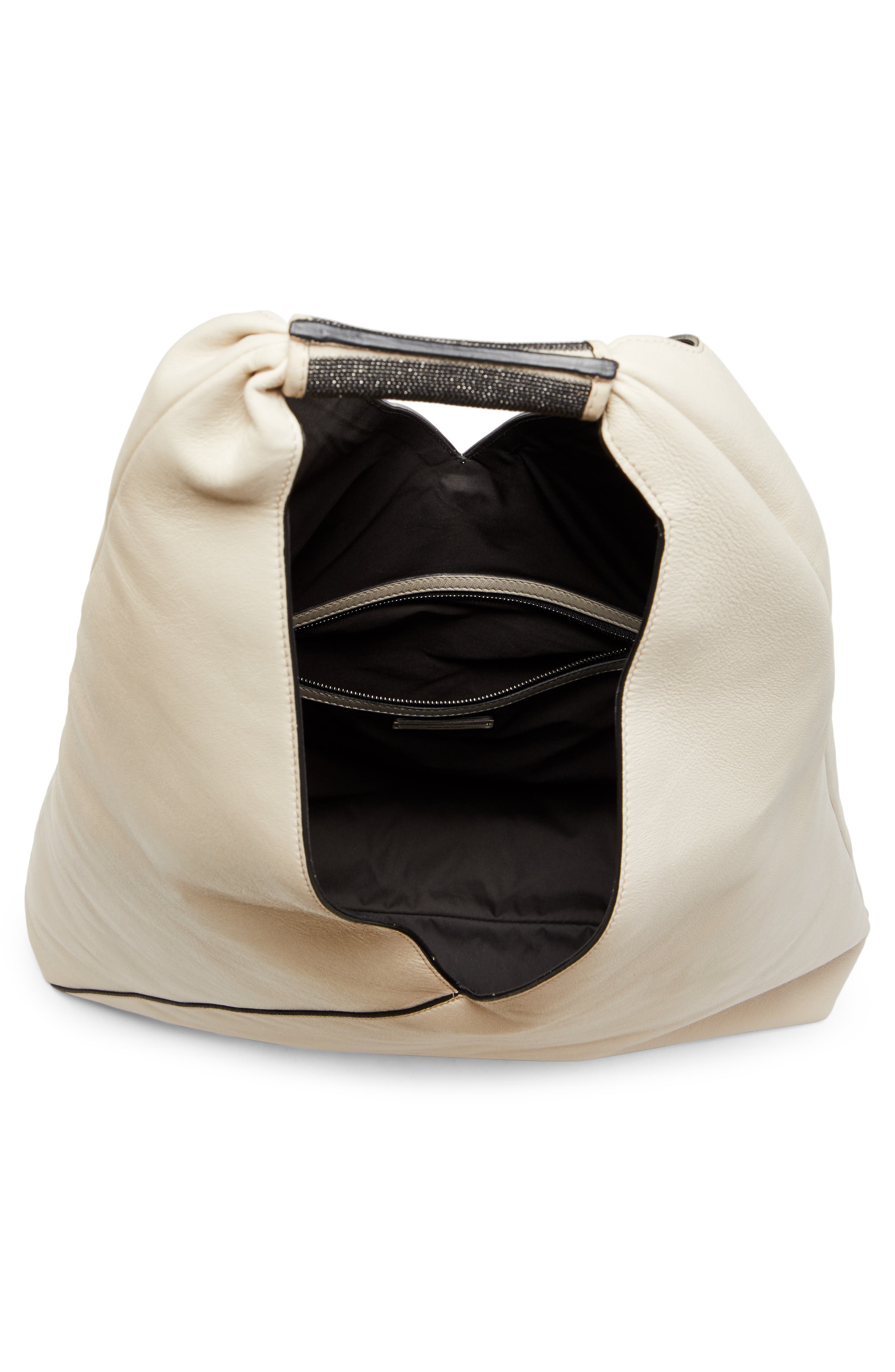 Brunello Cucinelli Leather Wrap Hobo Bag, Alternate, color, 