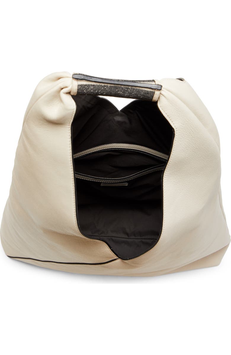 Brunello Cucinelli Leather Wrap Hobo Bag, Alternate, color,