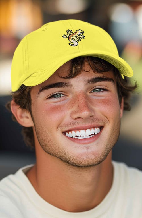Dalix Gecko Embroidered Casual Cap In Yellow