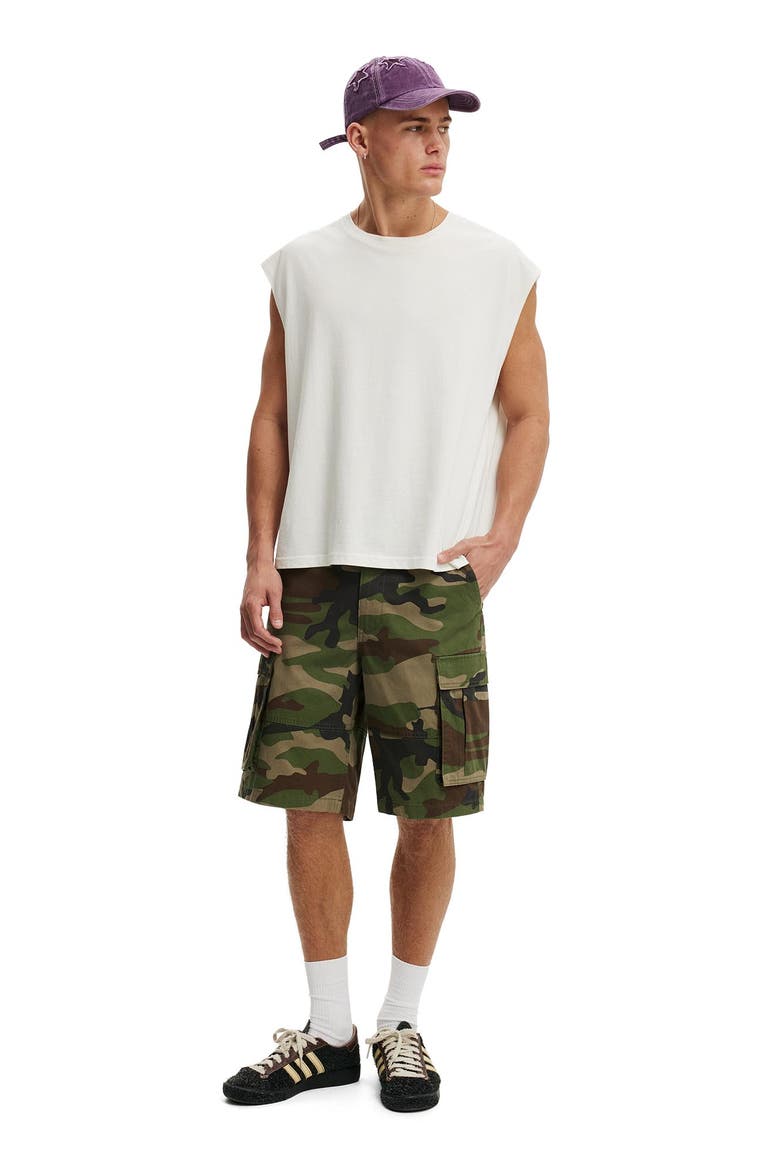 Men's Baggy Cargo Short, Alternate, color, Jungle Camo