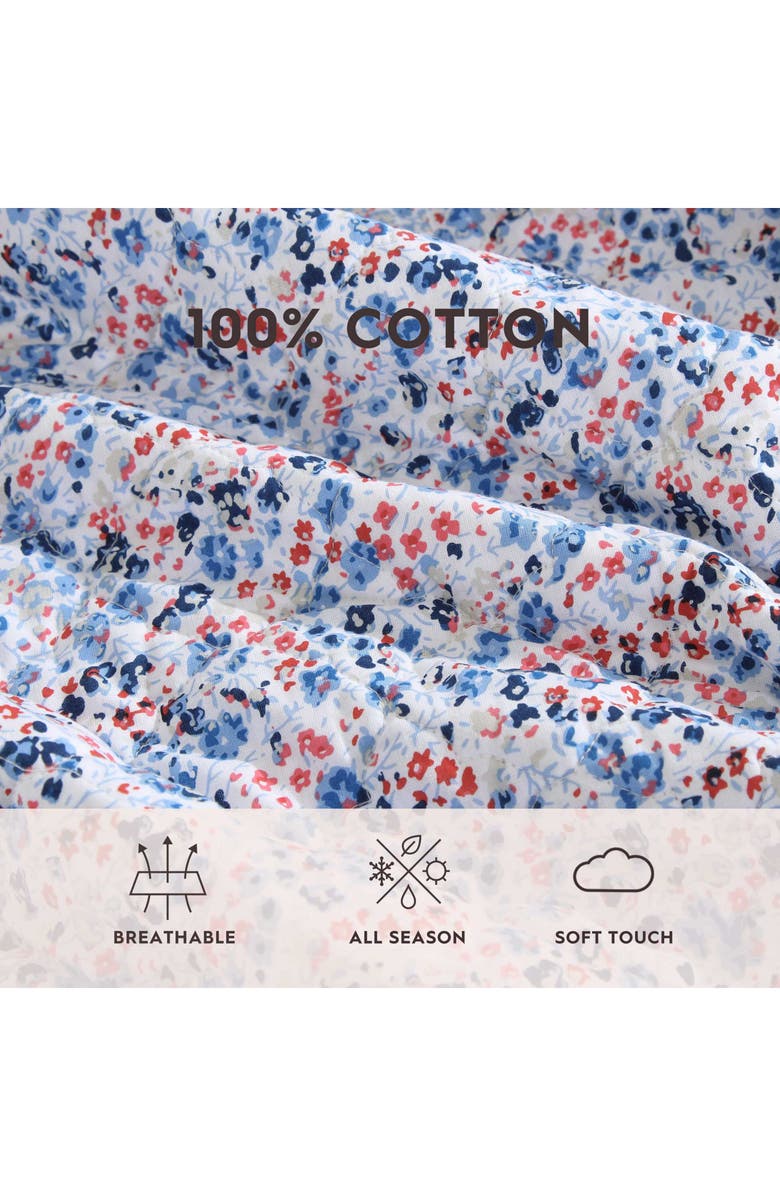 Laura Ashley Leona 3-Piece King Quilt & Sham Set, Alternate, color, Bright Red