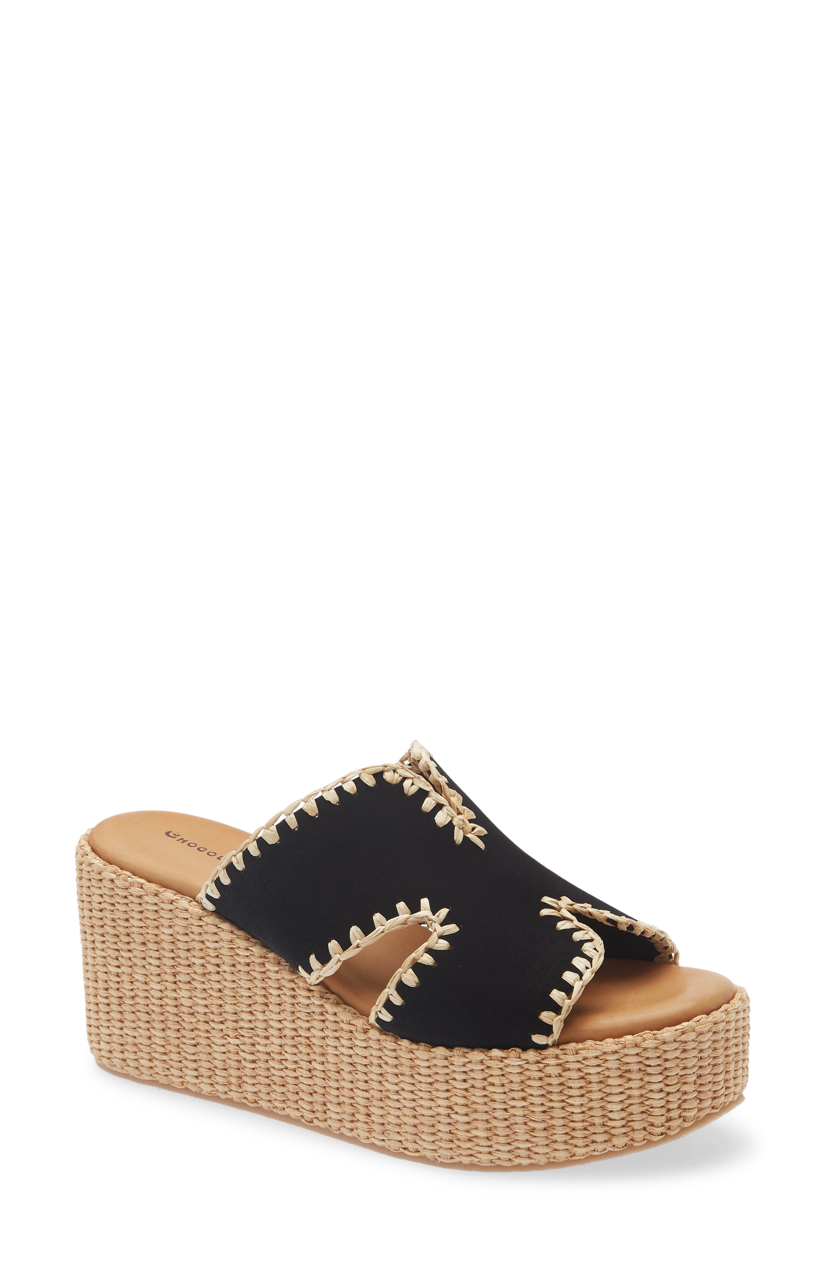 Chocolat Blu Jaxx Platform Wedge Sandal, Main, color, Black Suede