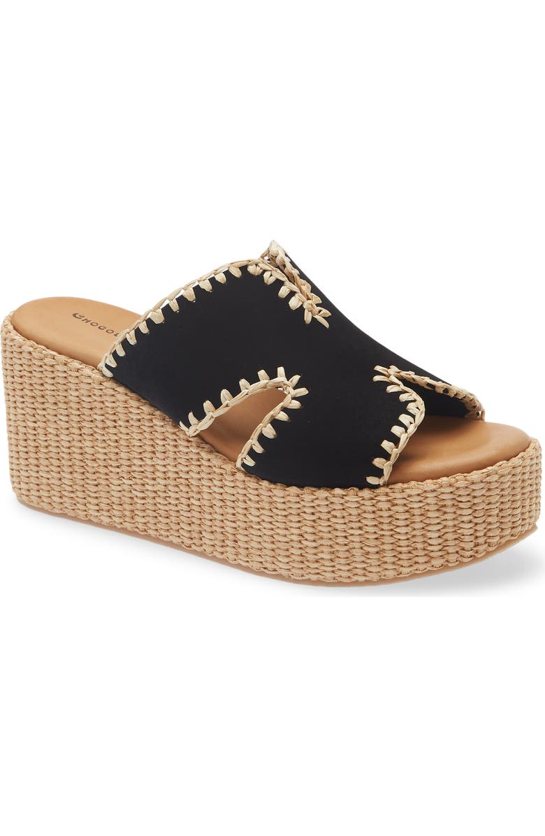 Chocolat Blu Jaxx Platform Wedge Sandal, Main, color, Black Suede