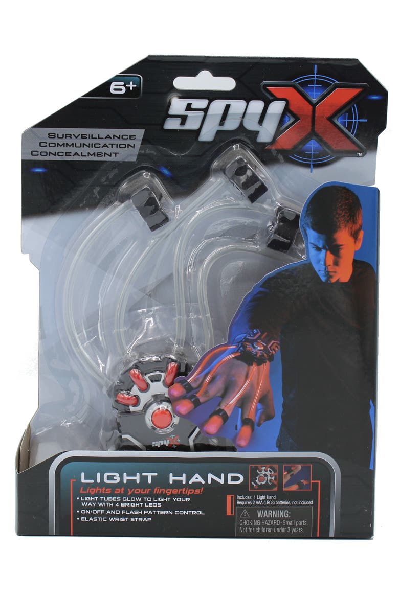 SpyX/ Lite Hand -Cool light device for your hands&fingers to navigate the dark. Must have gear for a spy collection. Lite beams attach to fingers to distract your target or stealthly see in the dark!, Alternate, color, Black