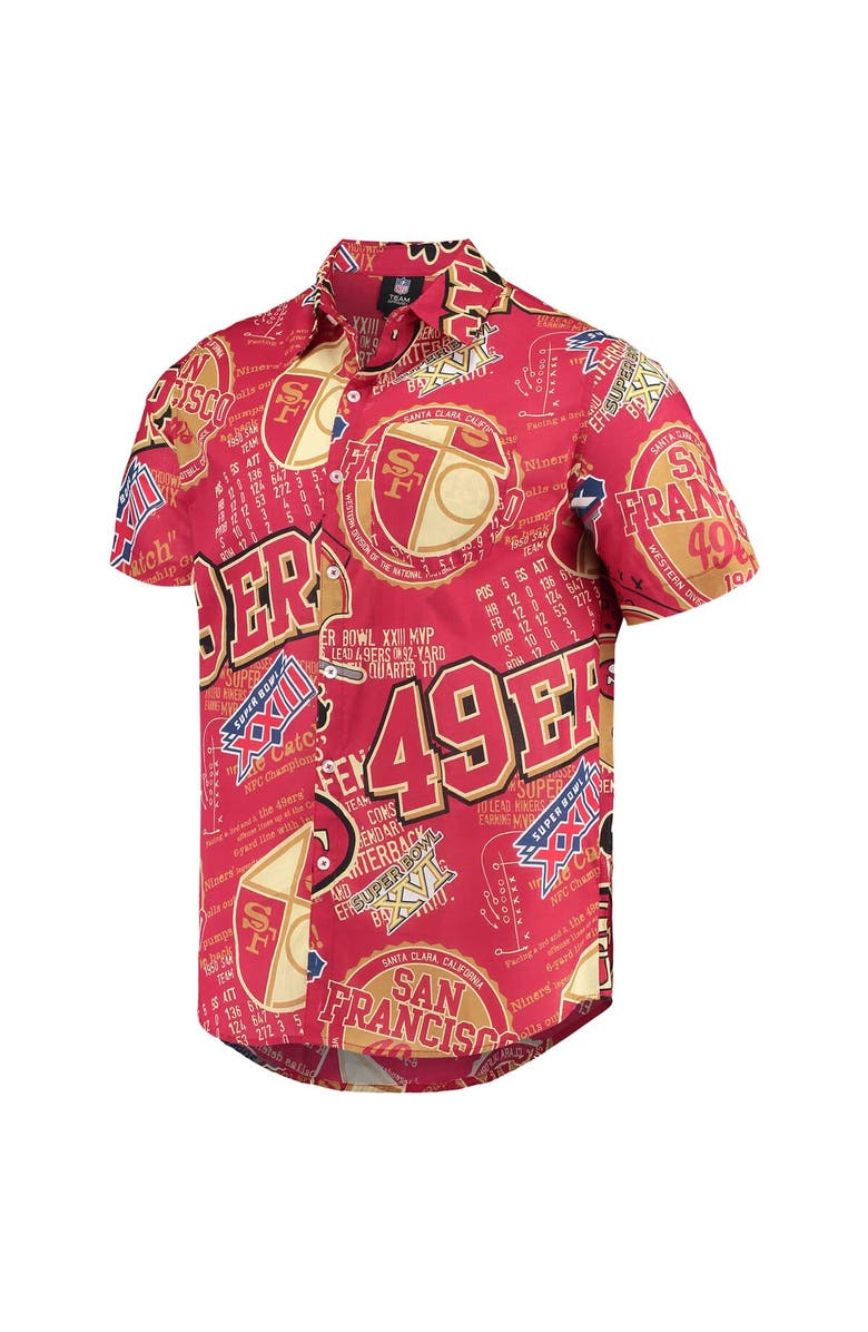 FOCO Men's FOCO Scarlet San Francisco 49ers Thematic Button-Up Shirt, Alternate, color, 