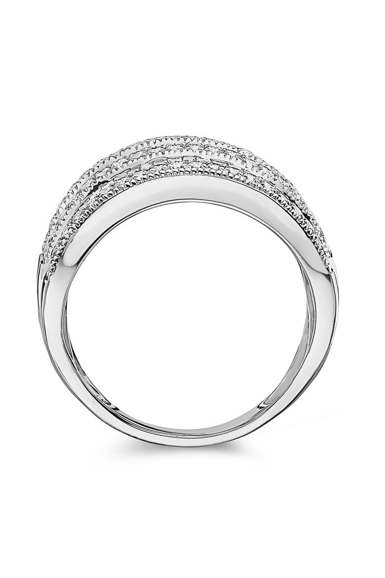 14K White Gold Diamond Ring, Alternate, color, Hematite and FW Blush Pearl
