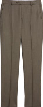 Berle Covert Flat Front Wool Twill Dress Pants