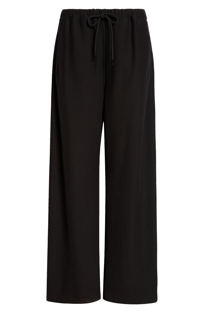 Alexander Wang Logo Elastic Waist Wide Leg Cotton Sweatpants, Alternate, color, 