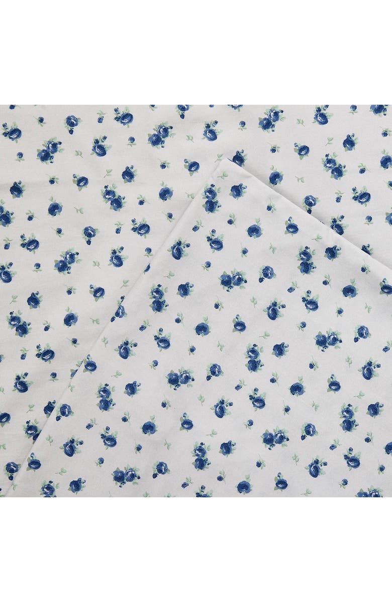 Modern Threads Rose Print Microfiber Sheet Set, Alternate, color, Blueberry