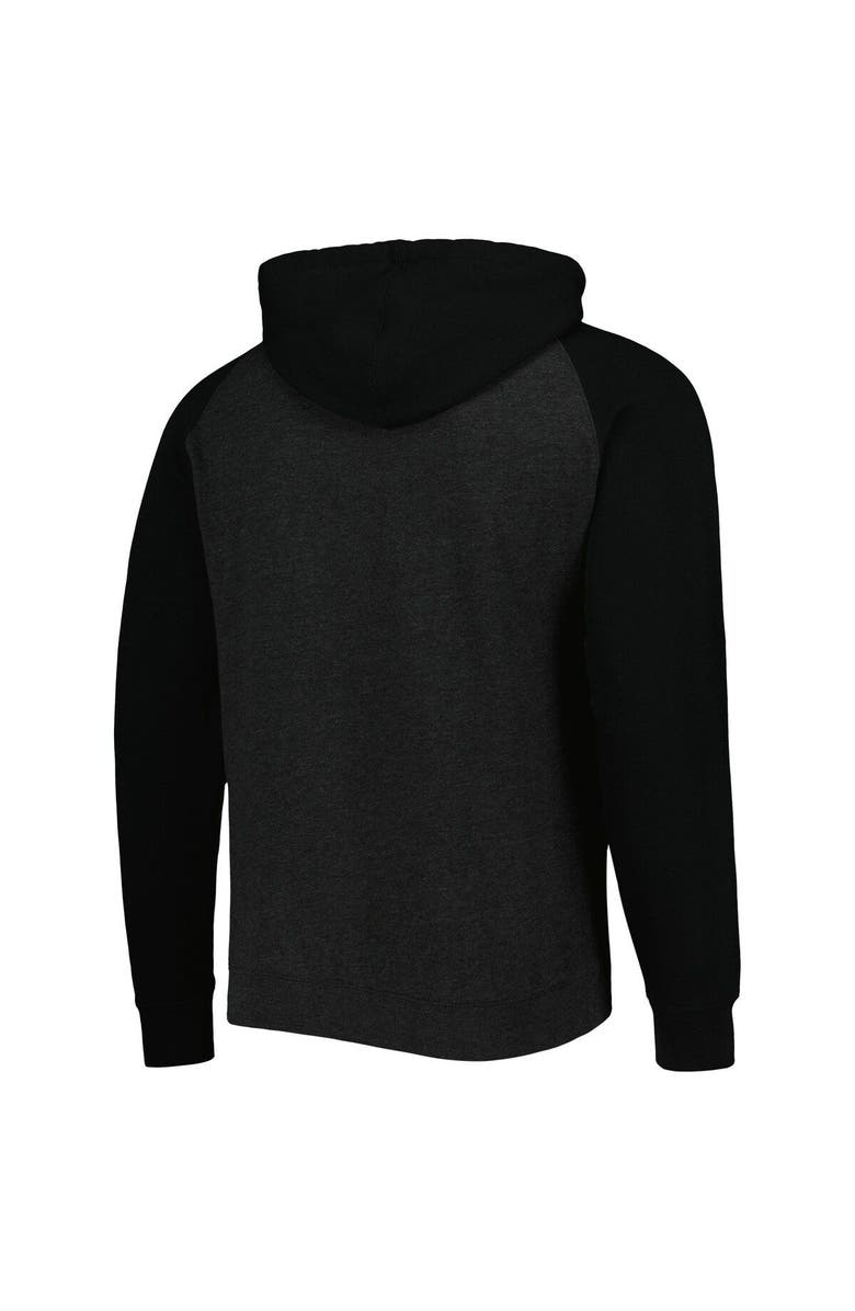 Mitchell & Ness Men's Mitchell & Ness Heather Black Washington Capitals Distressed Logo Raglan Pullover Hoodie, Alternate, color, 