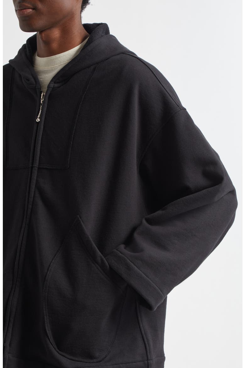 Sideline Cotton Zip-Up Hoodie, Alternate, color, BLACK