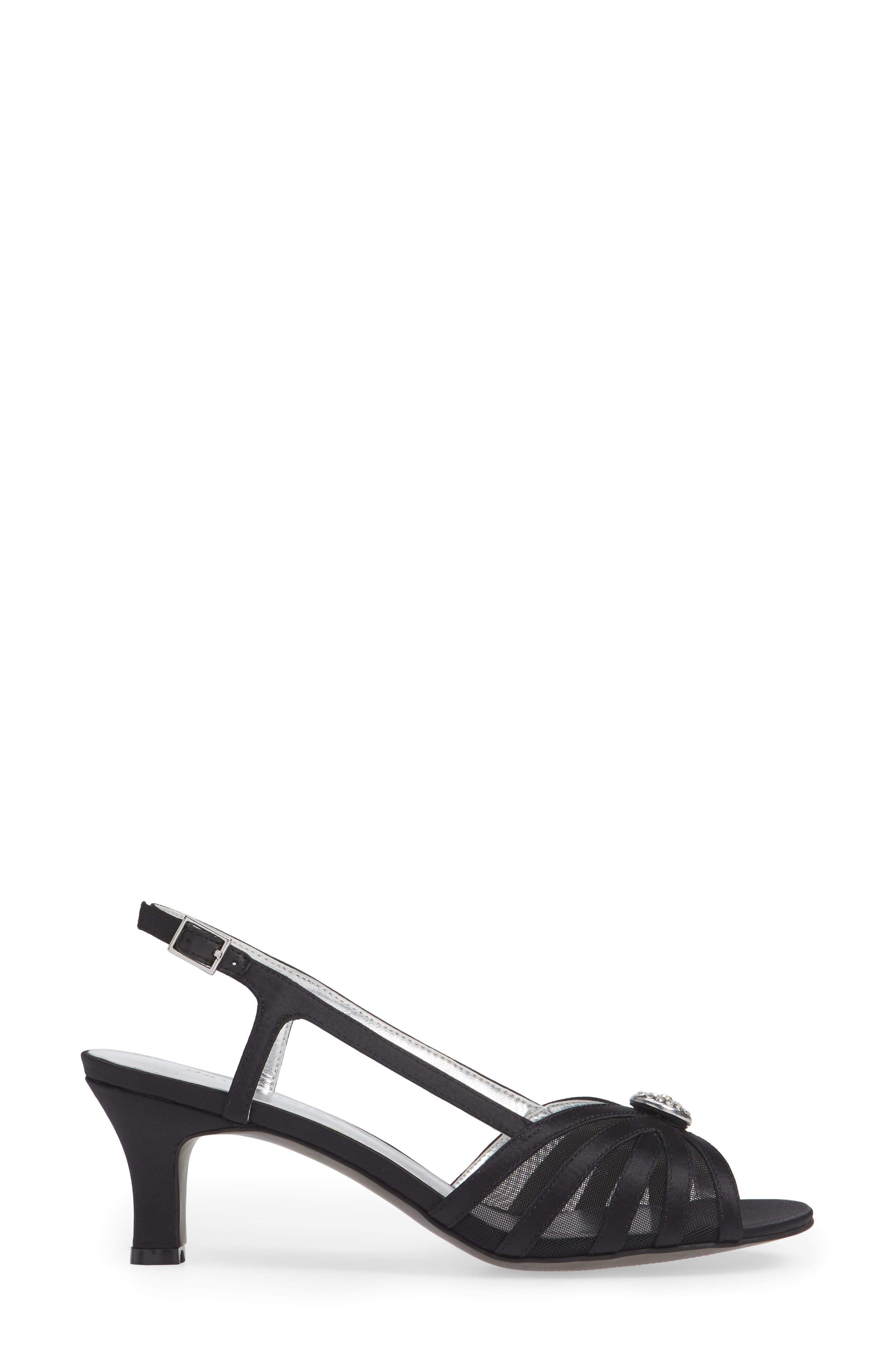 Cheer Sandal, Alternate, color, BLACK SATIN