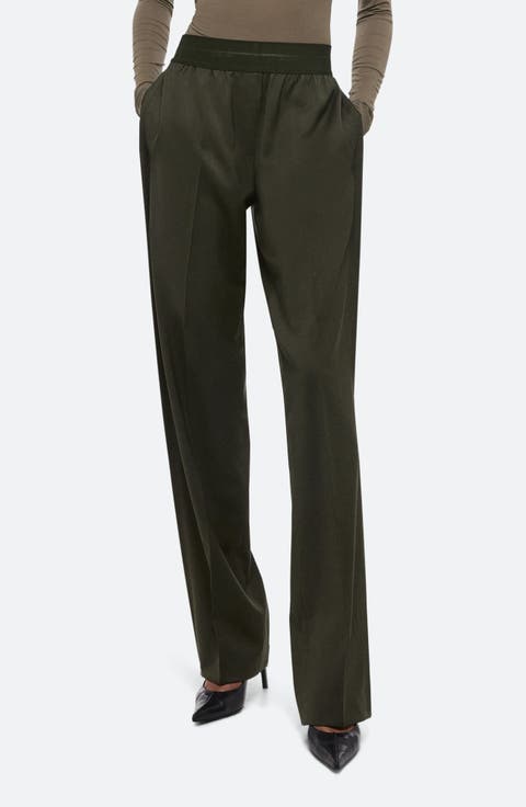 Pinstripe wool wide-leg pants | Genny