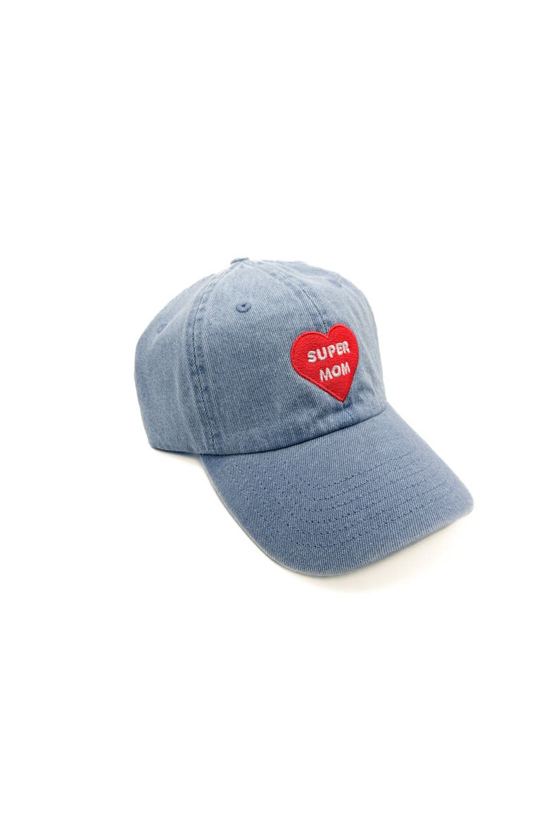 Super Mom Baseball Hat, Alternate, color, Denim