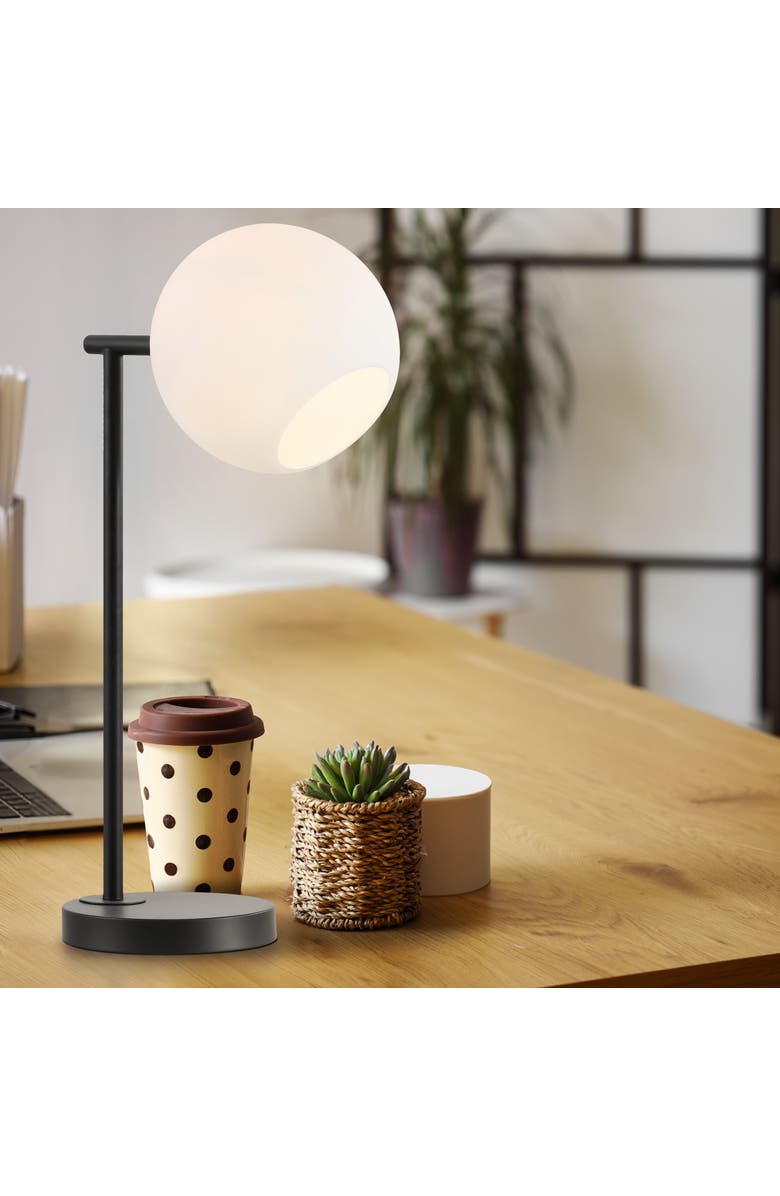 JONATHAN Y Charles Contemporary Modern Metal/Marble LED Table Lamp, Alternate, color, Black