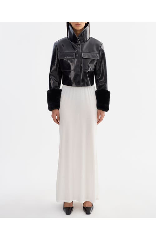 Lamarque Hedda | Cropped Faux Leather Jacket In Black