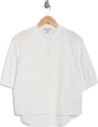 Nanette Lepore Floral Cotton Voile Popover Top
