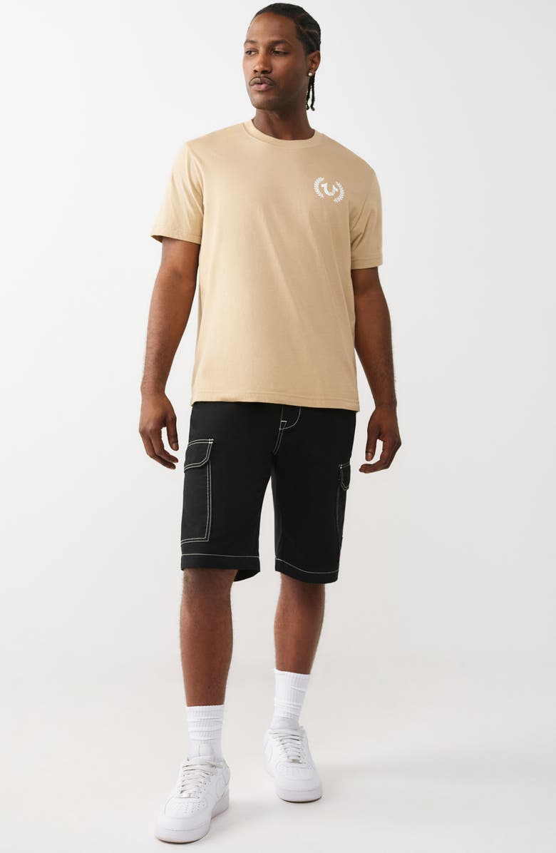 True Religion Utility Cargo Shorts, Alternate, color, Jet Black