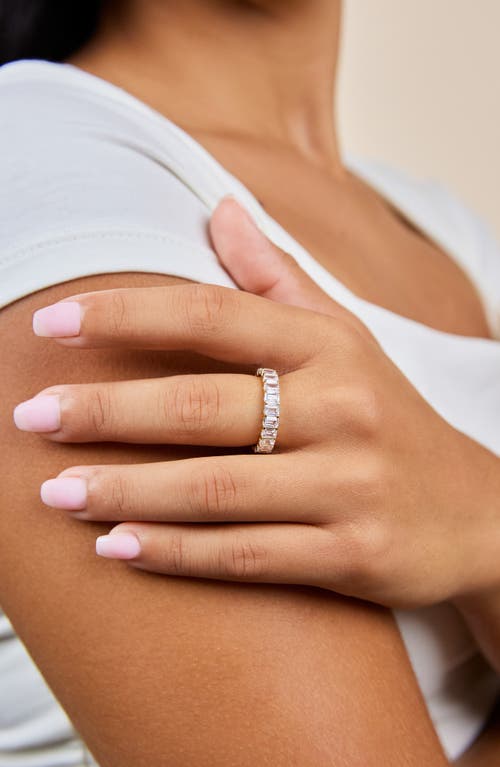Sterling Forever Rio Baguette Cubic Zirconia Eternity Band Ring In Gold