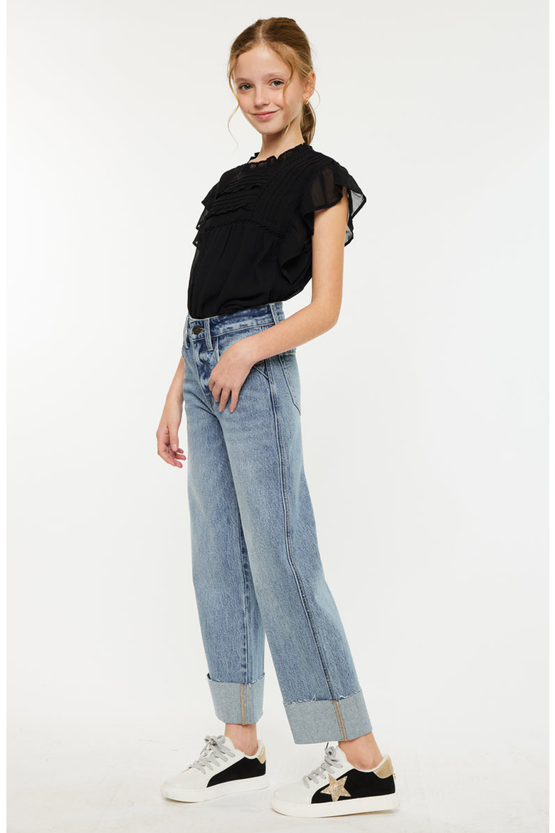 Danielle High Rise Cropped Wide Leg Jeans, Alternate, color, Medium Wash